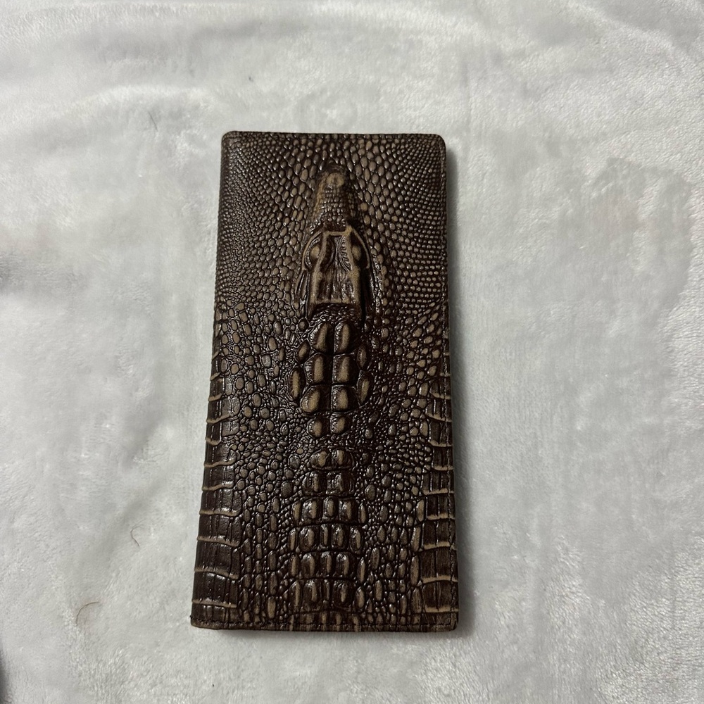 Montana West Brown Crocodile Embossed Wallet